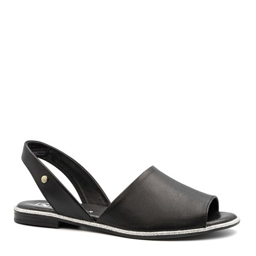 Czarne skórzane sandały LM40166 ze sklepu NESCIOR w kategorii Sandały damskie - zdjęcie 153070072