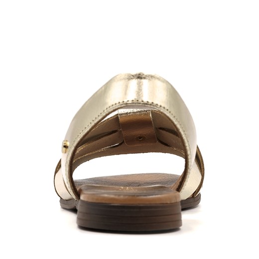 Złote skórzane sandały LM40185 40 okazyjna cena NESCIOR