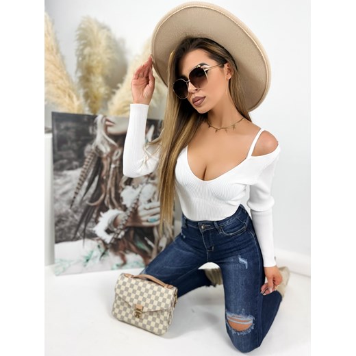 Spodnie jeansy ciemne PUSH UP przecierane z dziurami T289 Mozzaar Forever S/36 Charlotte Fashion