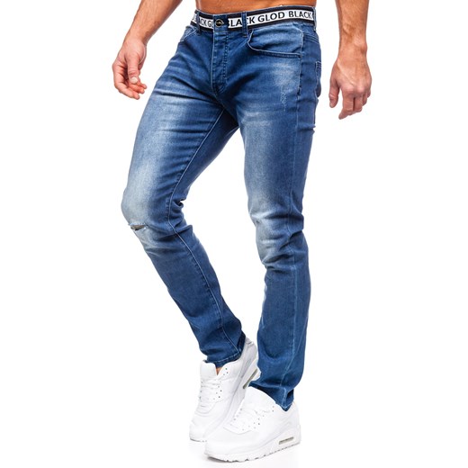 Granatowe spodnie jeansowe męskie slim fit Denley MP0083BS 34/L Denley