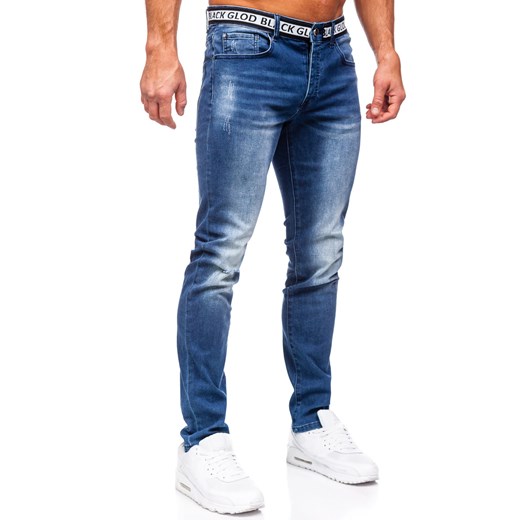 Granatowe spodnie jeansowe męskie slim fit Denley MP0083BS 32/M Denley