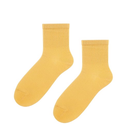 zestaw skarpetki z bawełny organicznej żółte gładkie granatowe i białe w paski Regina Socks 39-42 Estera Shop