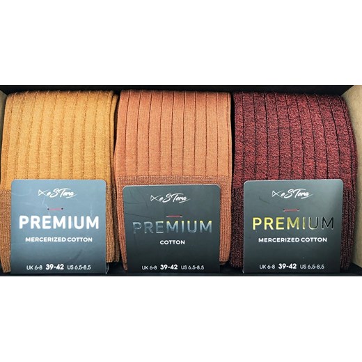 Zestaw na prezent brązowe skarpetki z bawełny merceryzowanej i mako Regina Socks 43-46 Estera Shop