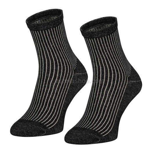 Skarpetki 98% bawełny organicznej czarne w prążki białe Regina Socks 43-46 Estera Shop