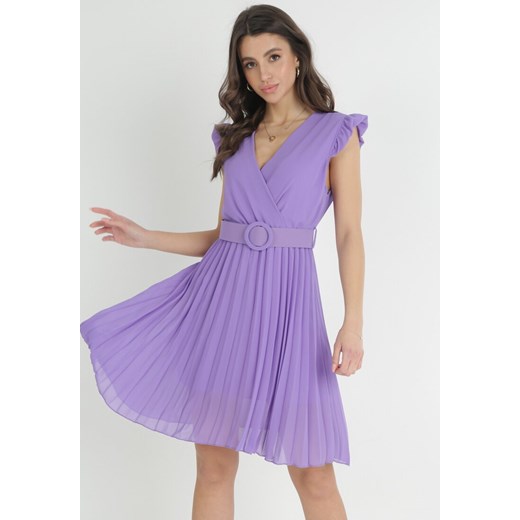 Fioletowa Sukienka Geving ze sklepu Born2be Odzież w kategorii Sukienki - zdjęcie 153135820