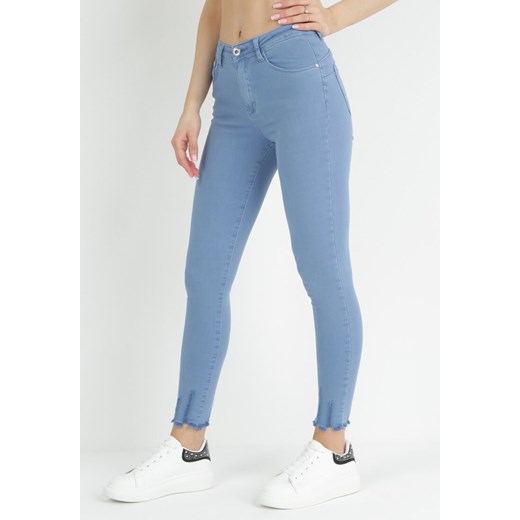 Niebieskie Spodnie Skinny Nyryore ze sklepu Born2be Odzież w kategorii Spodnie damskie - zdjęcie 153138540