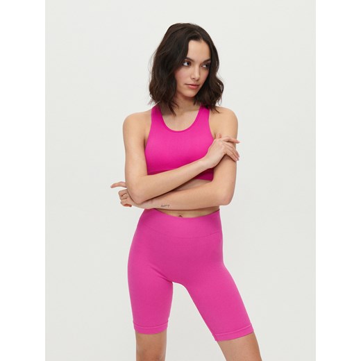 Różowe szorty kolarki z prążkowanej dzianiny - House XS House