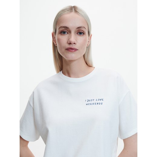 Reserved - T-shirt boxy - Biały Reserved L Reserved