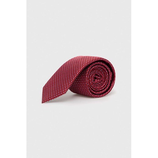 HUGO krawat jedwabny kolor czerwony ONE ANSWEAR.com