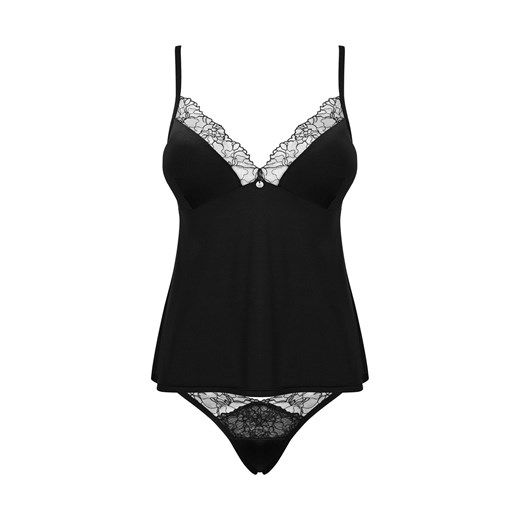 Nocna komplet top + figi Obsessive Bella Rou 2-pcs set czarny Obsessive XS/S kontri.pl