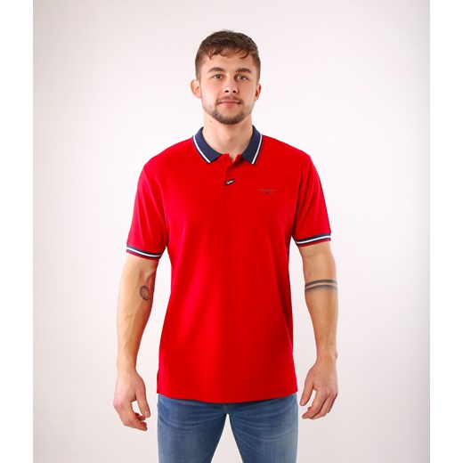 Koszulka polo z bawełny pique FALCON 2834 RED Lee Cooper L Lee Cooper