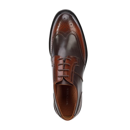 Buty eleganckie męskie WITTCHEN brązowe z tworzywa sztucznego wiązane