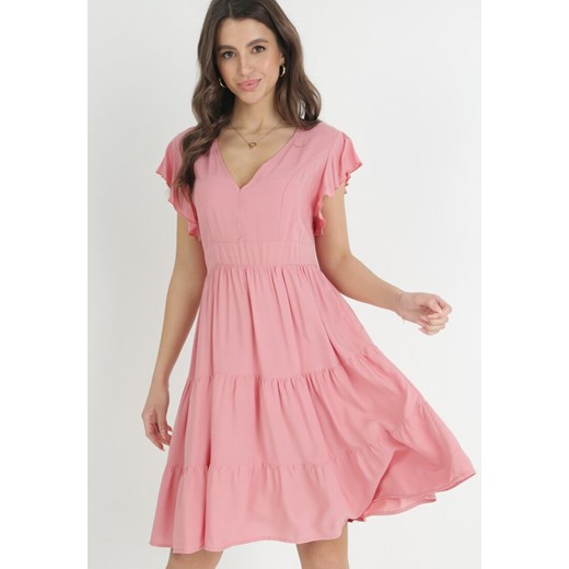 Ciemnoróżowa Sukienka Callirea ze sklepu Born2be Odzież w kategorii Sukienki - zdjęcie 153232573