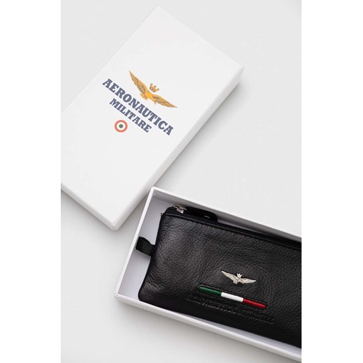 Aeronautica Militare etui na klucze skórzane kolor czarny Aeronautica Militare ONE ANSWEAR.com