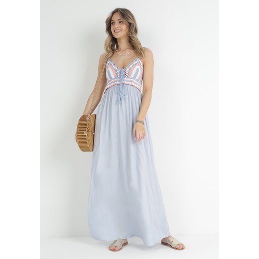 Jasnoniebieska Sukienka Wing In ze sklepu Born2be Odzież w kategorii Sukienki - zdjęcie 153238890