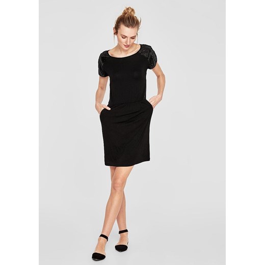 S.OLIVER Czarna sukienka mini cekiny (40) 40 (L) SUPELO