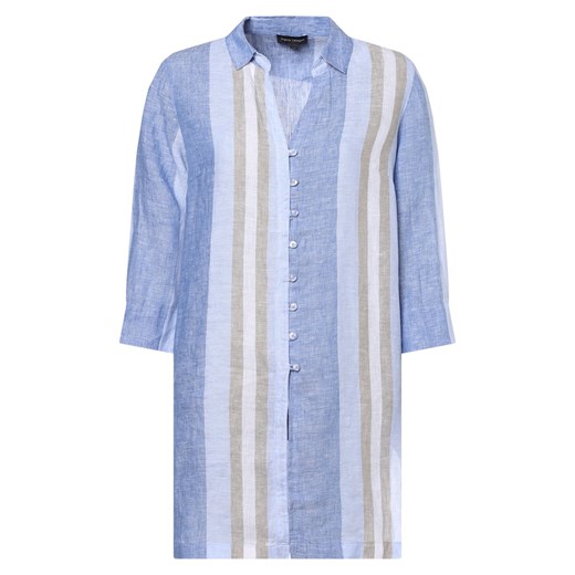Franco Callegari Damska bluzka lniana Kobiety len niebieski w paski ze sklepu vangraaf w kategorii Koszule damskie - zdjęcie 153275754