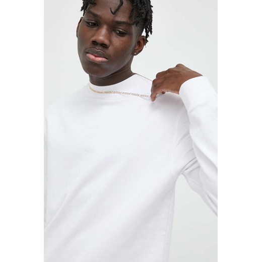 Samsoe Samsoe bluza bawełniana męska kolor biały gładka ze sklepu ANSWEAR.com w kategorii Bluzy męskie - zdjęcie 153280562