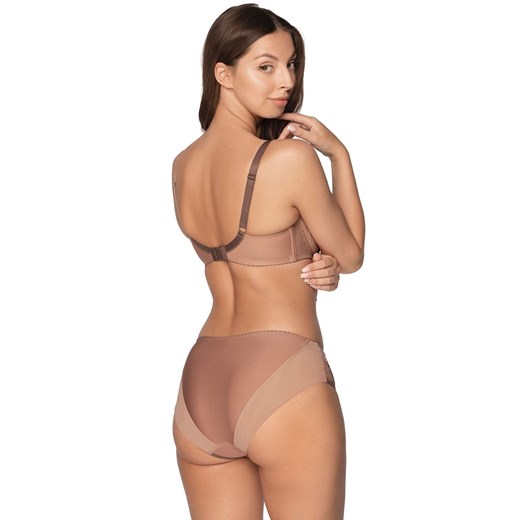 Brązowy biustonosz semi-soft z haftem Elena Art. 1107, Kolor brązowy, Rozmiar 90F, Gaia ze sklepu Intymna w kategorii Biustonosze - zdjęcie 153281782