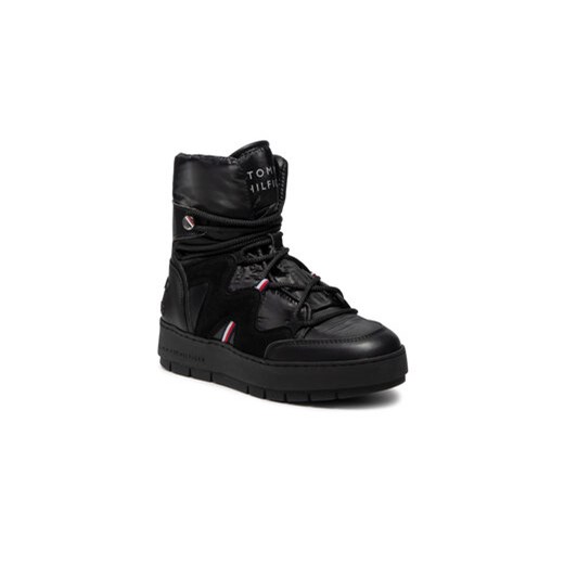 Tommy Hilfiger Botki Snowboot FW0FW06052 Czarny Tommy Hilfiger 38 promocyjna cena MODIVO