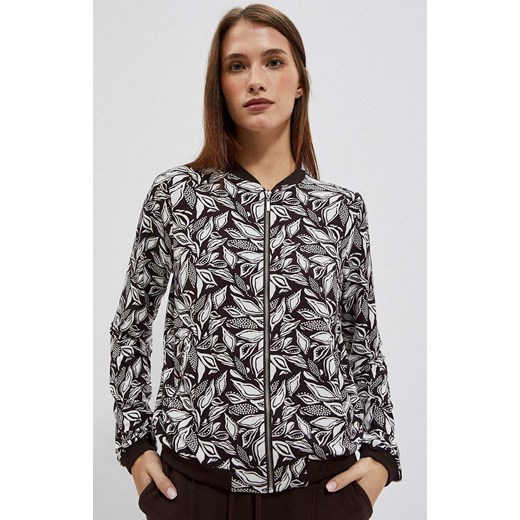 Damska bluza z roślinnym wzorem 4000, Kolor brązowy, Rozmiar XS, Moodo ze sklepu Primodo w kategorii Bluzy damskie - zdjęcie 153325062