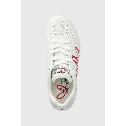 Buty sportowe damskie Skechers sneakersy białe wiosenne na płaskiej podeszwie sznurowane 
