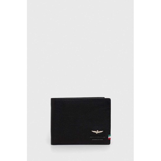 Aeronautica Militare portfel skórzany męski kolor czarny ze sklepu ANSWEAR.com w kategorii Portfele męskie - zdjęcie 153354830