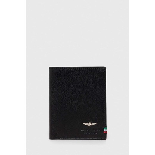 Aeronautica Militare portfel skórzany męski kolor czarny ze sklepu ANSWEAR.com w kategorii Portfele męskie - zdjęcie 153354842