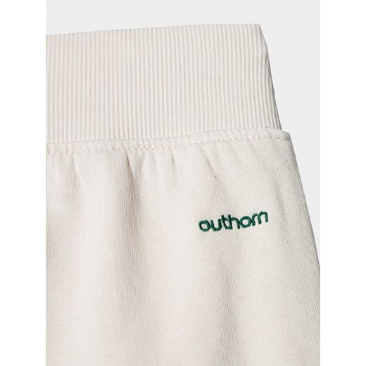 Szerokie spodnie dresowe damskie - kremowe Outhorn M OUTHORN