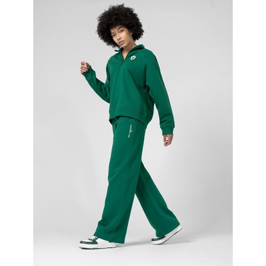 Szerokie spodnie dresowe damskie - zielone Outhorn S OUTHORN