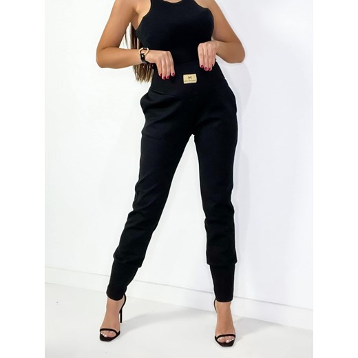 spodnie logowane barbossa mielczarkowski polski produkt  - czarne ze sklepu STYLOWO w kategorii Spodnie damskie - zdjęcie 153358630