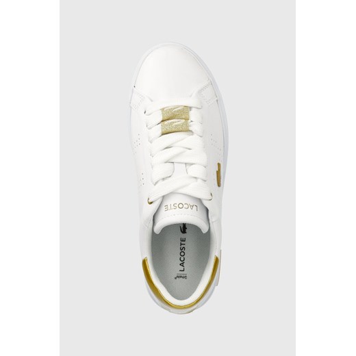 Lacoste buty sportowe damskie sneakersy na płaskiej podeszwie białe ze skóry 