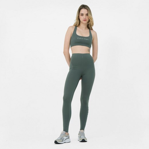 Damskie legginsy treningowe CALVIN KLEIN WOMEN 00GWS3L602 - grafitowe ze sklepu Sportstylestory.com w kategorii Spodnie damskie - zdjęcie 153387623