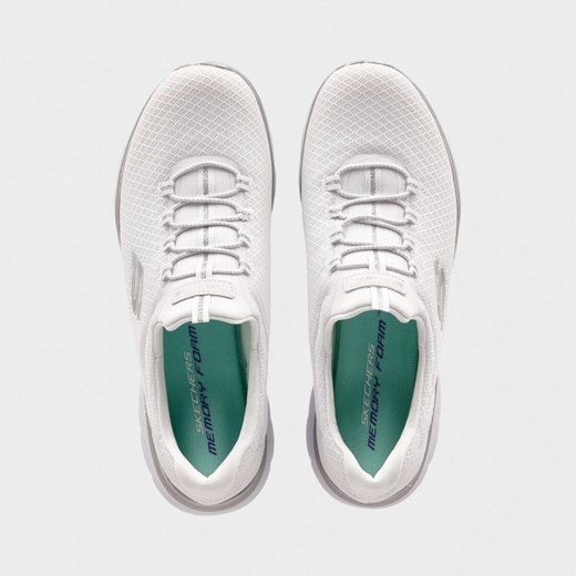 Buty sportowe damskie białe Skechers sneakersy tkaninowe