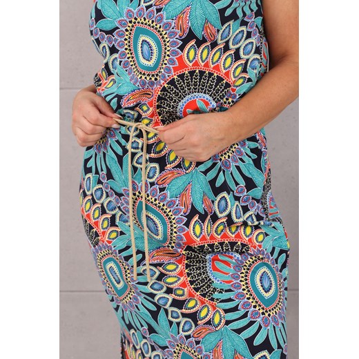 Stylowa sukienka maxi 40-52 - 52 - niebieski Femimoda 46 femimoda.pl