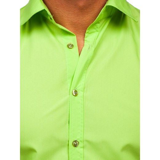 Koszula męska Denley zielona z długim rękawem 