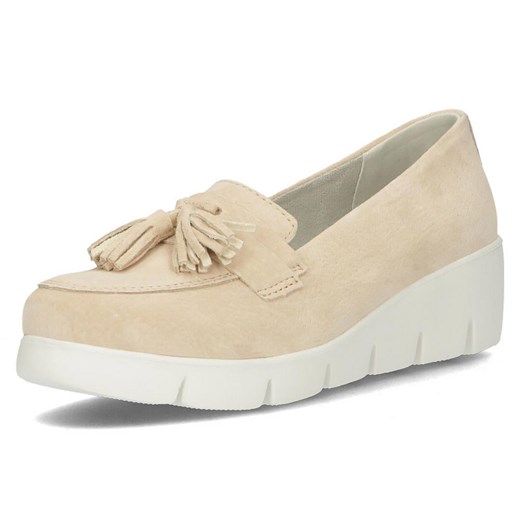 Filippo mokasyny bez zapięcia beżowe na platformie 