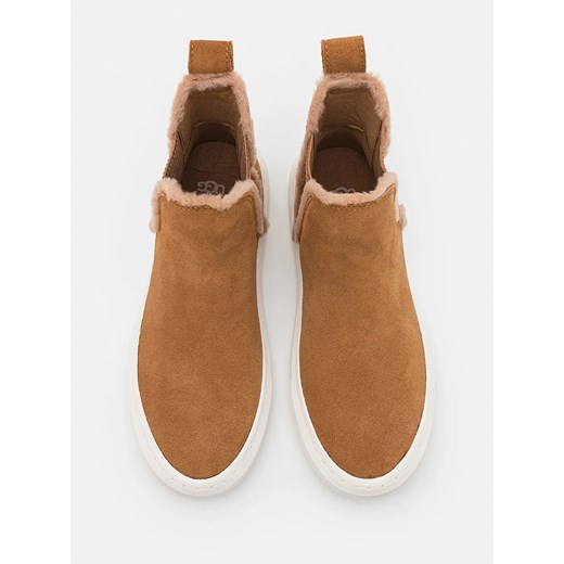 Botki UGG bez zapięcia casual z weluru płaskie