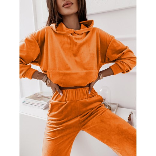 Welurowy komplet dresowy bluza + spodnie CLASSICO - orange Magmac one size wyprzedaż magmac.pl