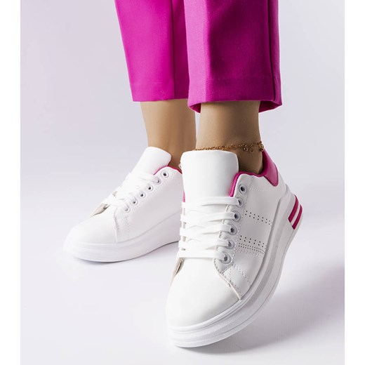 Buty sportowe damskie białe Bm sneakersy wiązane