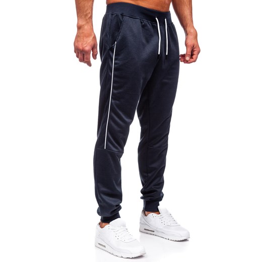 Granatowe spodnie męskie joggery dresowe Denley 8K201 XL Denley