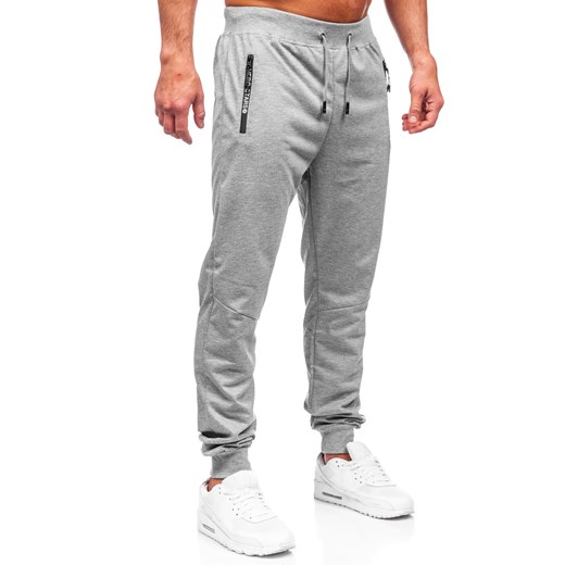 Szare spodnie męskie joggery dresowe Denley 8K198 XL Denley