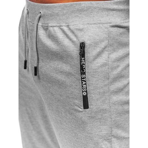 Szare spodnie męskie joggery dresowe Denley 8K198 M Denley