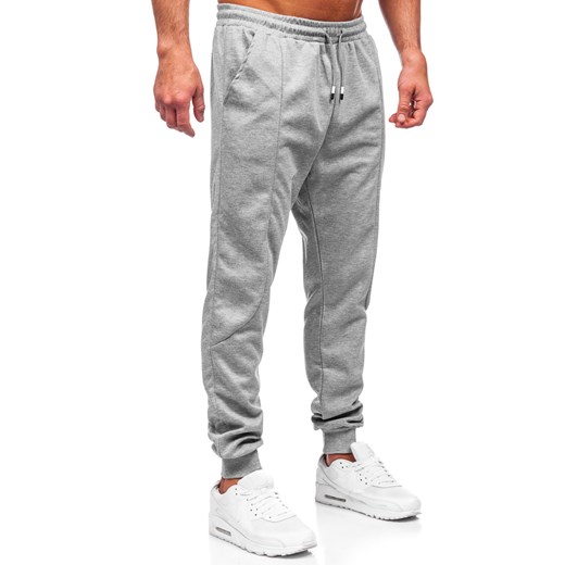 Szare spodnie męskie joggery dresowe Denley 8K183 XL Denley