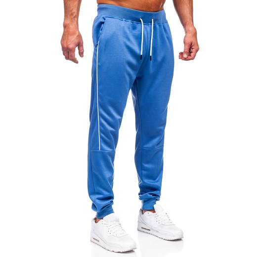 Niebieskie spodnie męskie joggery dresowe Denley 8K201 L Denley