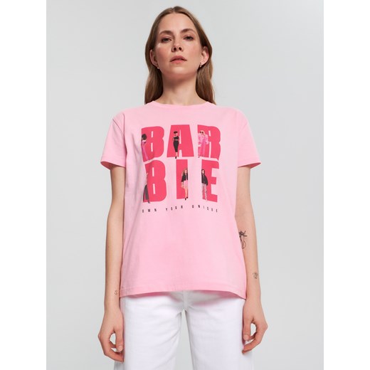 Sinsay - Koszulka z nadrukiem Barbie - Różowy Sinsay XL Sinsay