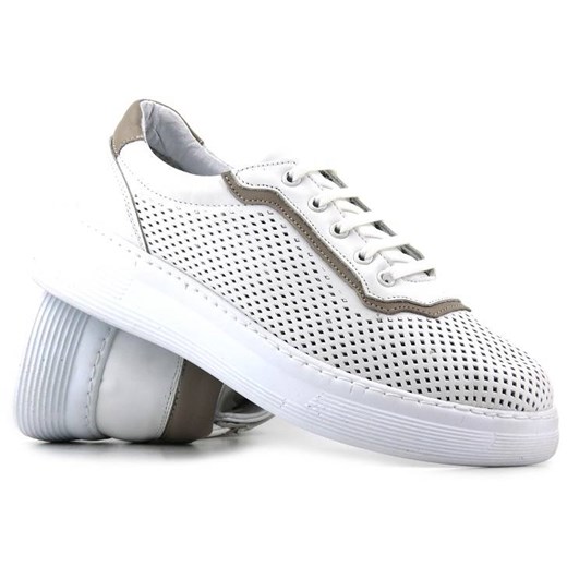 Sneakersy damskie ażurowe - VENEZIA SW523, białe ze sklepu ulubioneobuwie w kategorii Trampki damskie - zdjęcie 153522472