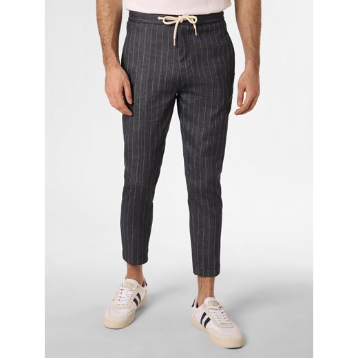Finshley & Harding London Spodnie z dodatkiem lnu Mężczyźni denim w paski ze sklepu vangraaf w kategorii Spodnie męskie - zdjęcie 153530031