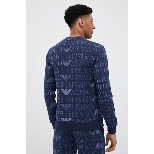 Emporio Armani Underwear bluza bawełniana lounge kolor granatowy wzorzysta L ANSWEAR.com