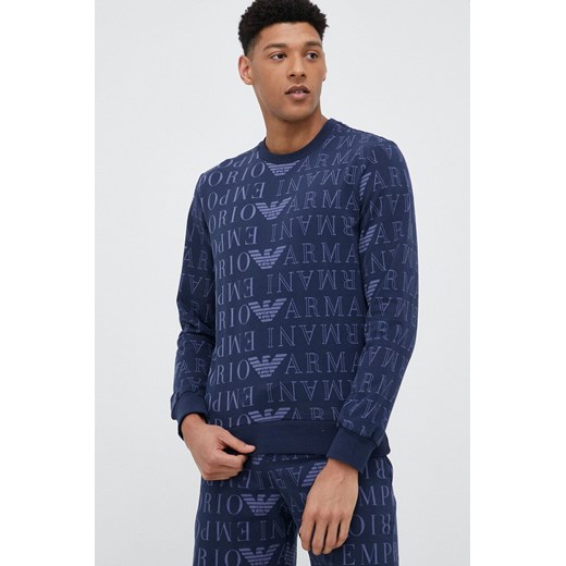 Emporio Armani Underwear bluza bawełniana lounge kolor granatowy wzorzysta L ANSWEAR.com